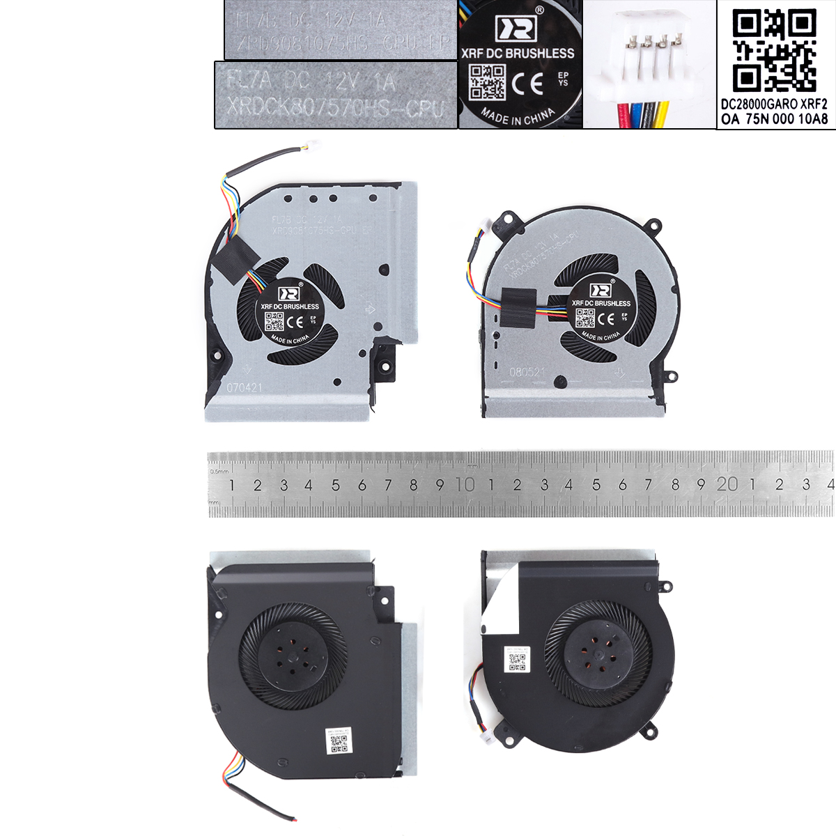 Picture of New Replacement CPU Cooling Fan For Asus Rog Strix GL504 GL504G GL504GS GL504GM GL504GV S5CM，L+R,OEM	 N/A Layout